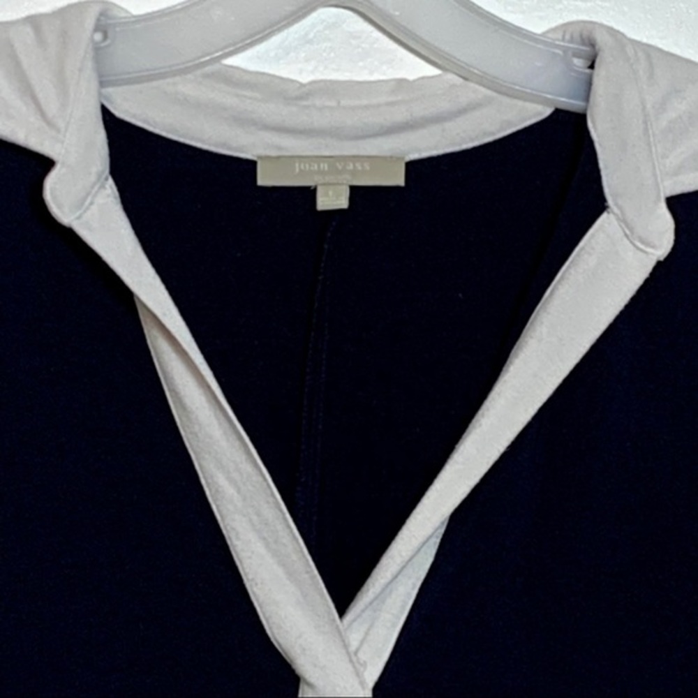 EUC Joan Vass navy/white long sleeve sheath‎ dress - Picture 5 of 7
